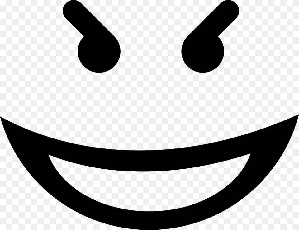 Evil Smile Square Emoticon Face Icon Stencil, Logo, Symbol Free Png Download