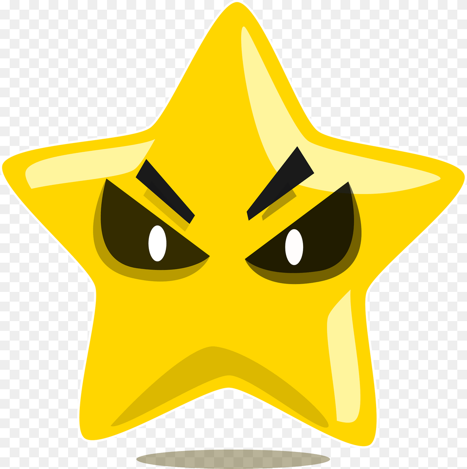 Evil Star Character Clipart, Star Symbol, Symbol, Animal, Fish Free Png