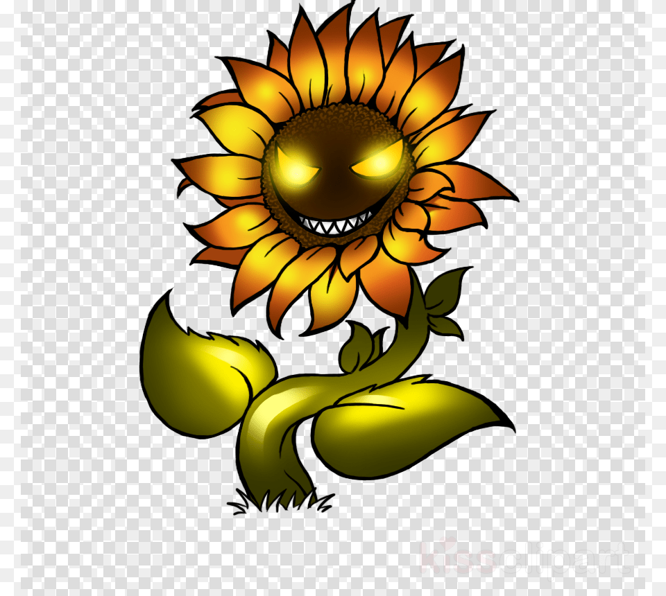 Evil Sunflower Clipart Common Sunflower Clip Art Sunflower, Flower, Plant, Graphics Free Png