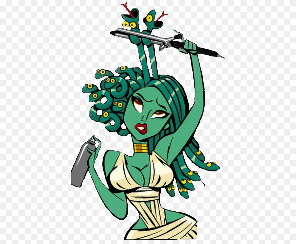 Evil Tree Cartoon Pictures Of Medusa, Green, Art, Person, Head Free Transparent Png