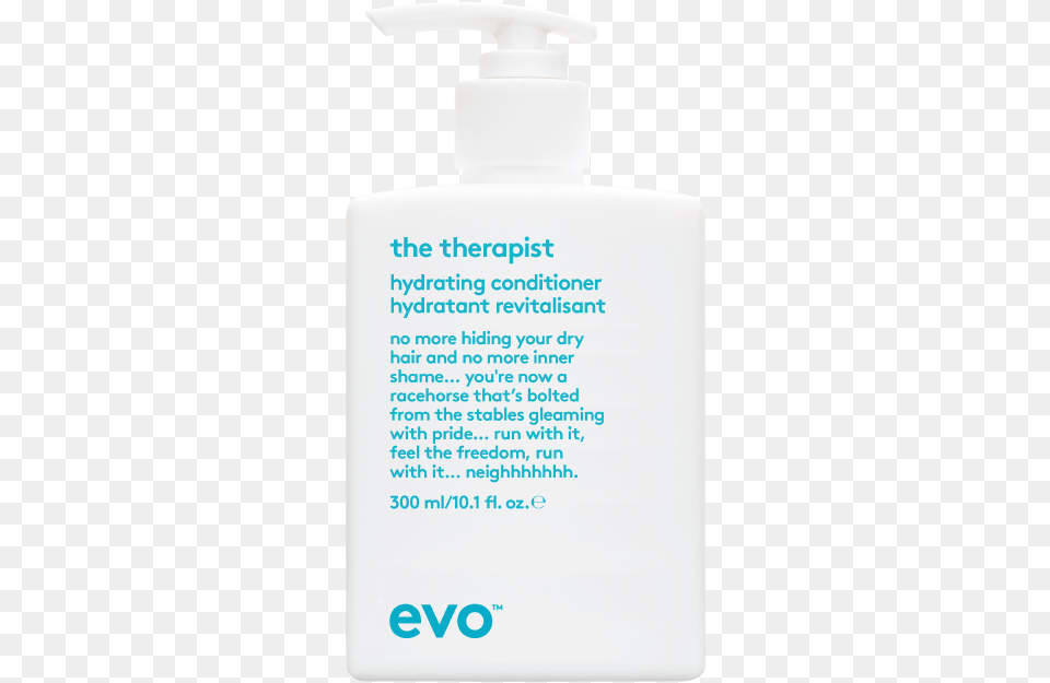 Evo The Therapist Hydrating Conditioner Evo The Therapist Hydrating Conditioner, Bottle, Lotion, White Board Png Image