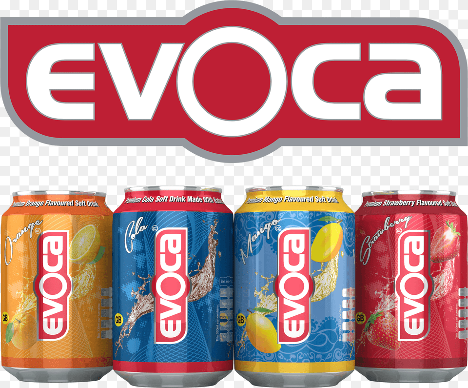 Evoca Logo Cans Carbonated Soft Drinks, Can, Tin, Beverage, Soda Free Png Download