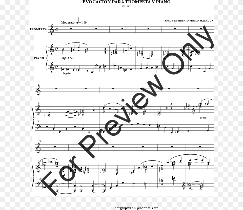 Evocacion Para Trompeta Y Piano Trumpet Sol Jw Pepper Music Book, Sheet Music Free Transparent Png