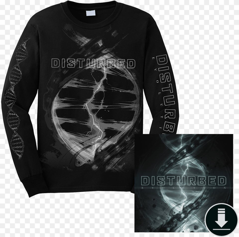 Evolution Hybrid Long Sleeve T Shirt Bundle Disturbed Evolution Deluxe Edition, Clothing, Long Sleeve, T-shirt, Adult Free Png