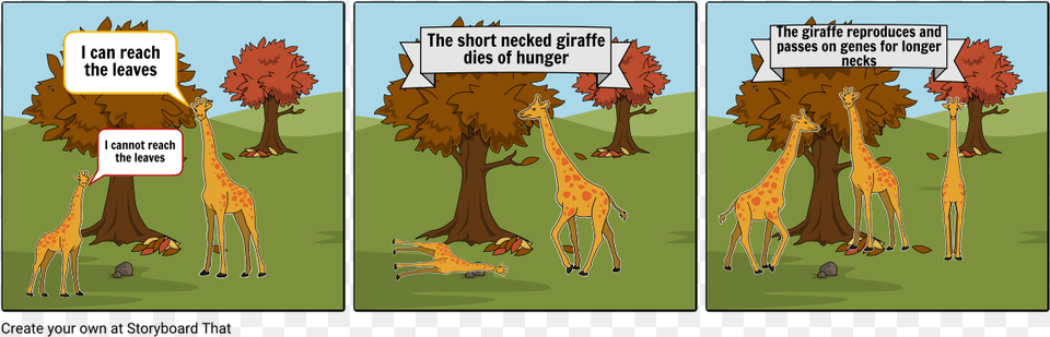 Evolution Of Giraffes Neck Cartoon, Book, Comics, Publication, Vegetation Free Png