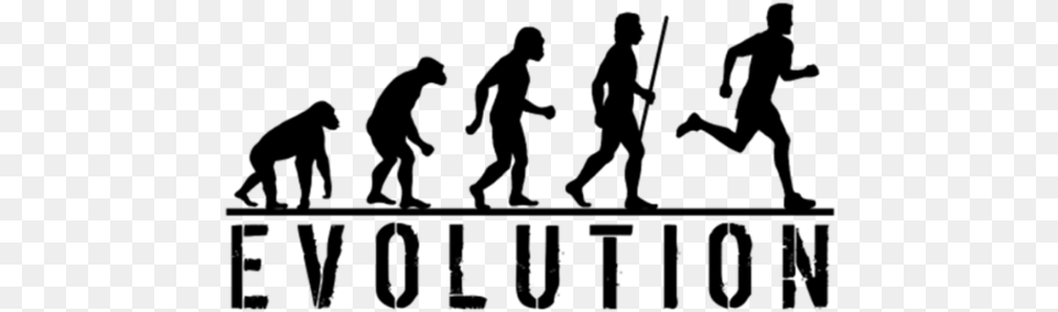 Evolution Of Man Running, Gray Free Transparent Png