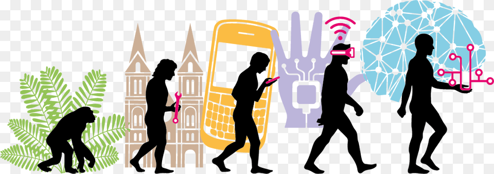 Evoluzione Web Evolution Of Man Silhouette, Walking, Person, People, Male Png Image