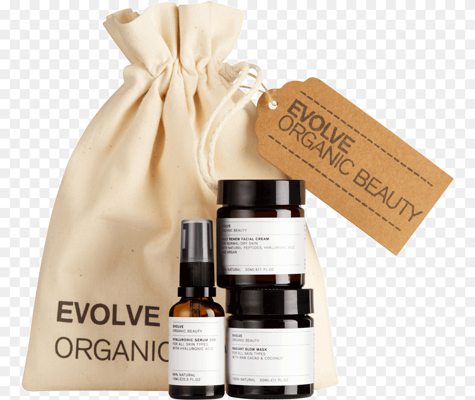 Evolve Organic Beauty Skincare Bestsellers, Bag, Bottle, Cosmetics, Perfume Free Png
