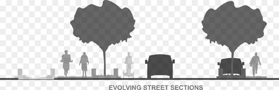 Evolving Streets Street Section, Gray Png