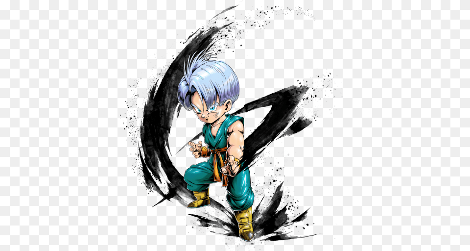 Ex Kid Trunks Blue Dragon Ball Legends Wiki Gamepress Trunks Kid Blue Hair, Book, Comics, Publication, Adult Png