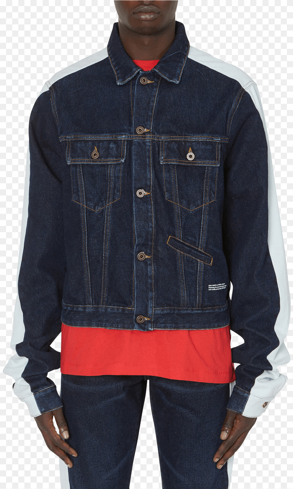 Exaggerated Sleeve Denim Jacket Dark Blue Hi Res Pocket, Clothing, Coat, Jeans, Pants Png Image