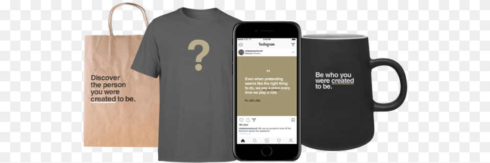 Example Merchandise Using Who I Am Brand Resources Coffee Cup, Bag, Electronics, Mobile Phone, Phone Free Transparent Png