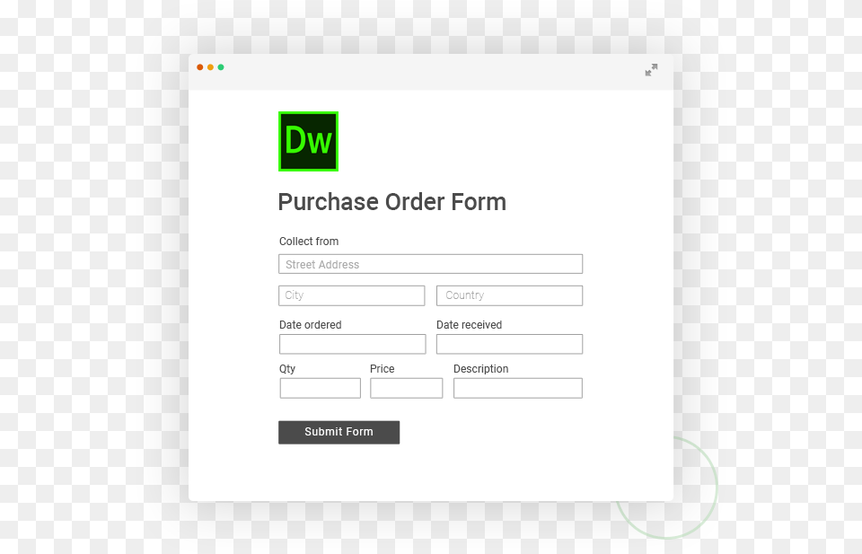 Example Of An Online Order Form With Background Image Ghost Text Application Form, Page Free Transparent Png