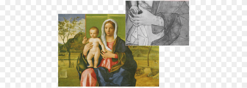 Example Of Use By Artists Giovanni Bellini Madonna And Child, Art, Painting, Baby, Person Png