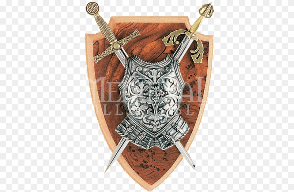 Excalibur And El Cid Mini Two Sword Plaque Sword, Armor, Shield, Blade, Dagger Free Transparent Png