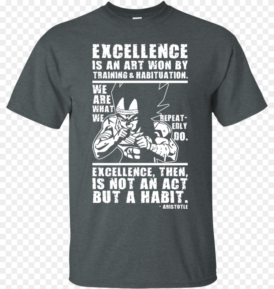 Excellence Is A Habit Vegeta T Shirt Amp Hoodie Active Shirt, Clothing, T-shirt, Person Png Image