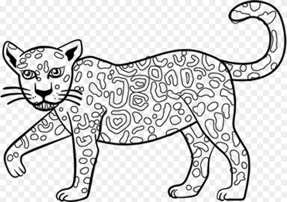 Excellent Cartoon Jaguar Coloring Pages With Jaguar Jaguar Outline, Gray Png Image