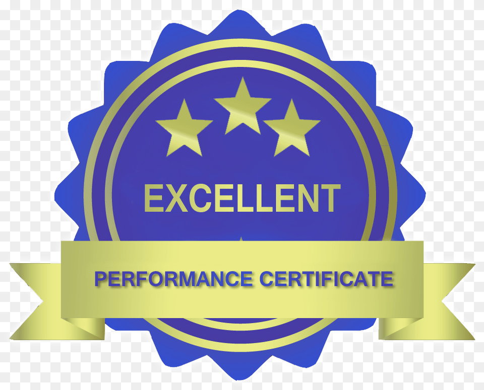 Excellent Performance Certificate Logo, Badge, Symbol, Dynamite, Weapon Free Png Download