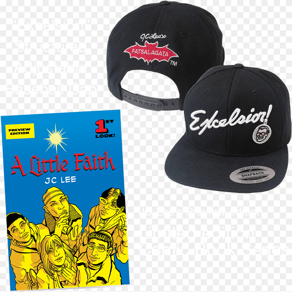 Excelsior Hat And A Little Faith Comic Book By Baseball Cap, Baseball Cap, Clothing, Adult, Baby Free Png