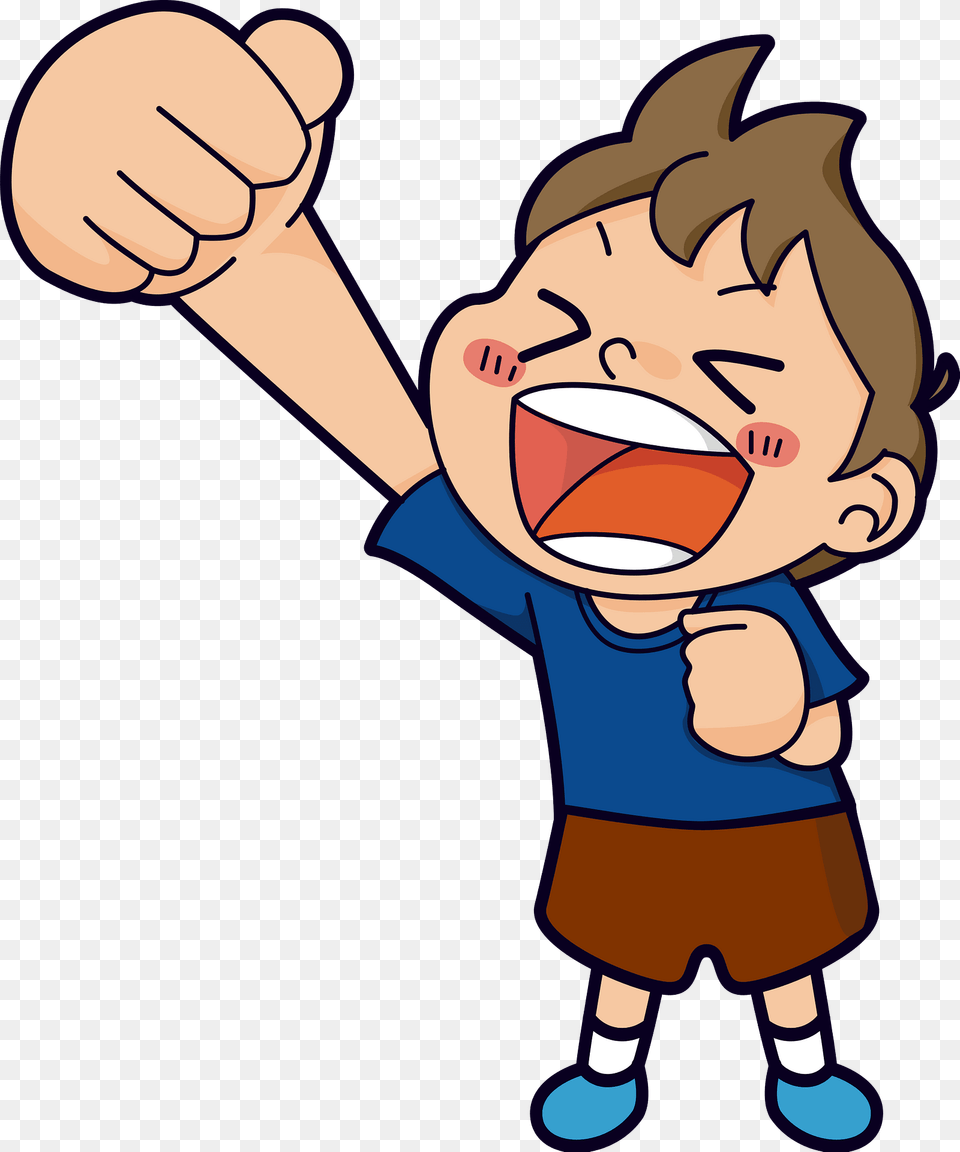 Excited Boy Shouting Clipart, Body Part, Hand, Person, Baby Png Image