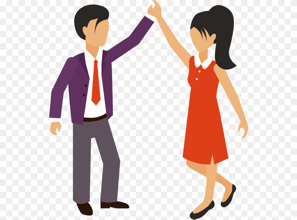 Excited Clipart Happy Man Man And Woman Cartoon Transparent, Accessories, Suit, Tie, Formal Wear Free Png