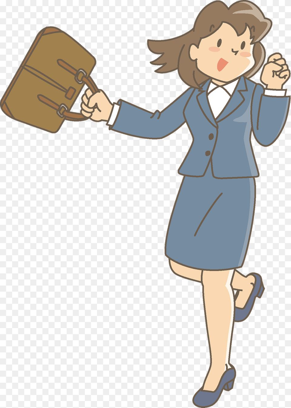 Excited Employee Clipart, Person, Bag, Face, Head Png Image