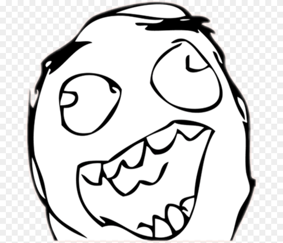 Excited Face Meme Memesfreetoedit Transparent Rage Faces, Teeth, Stencil, Body Part, Person Png Image
