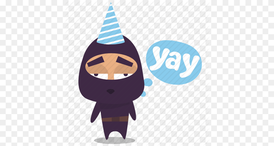 Excited Ninja Yay Icon, Clothing, Hat, Hood, Person Free Png