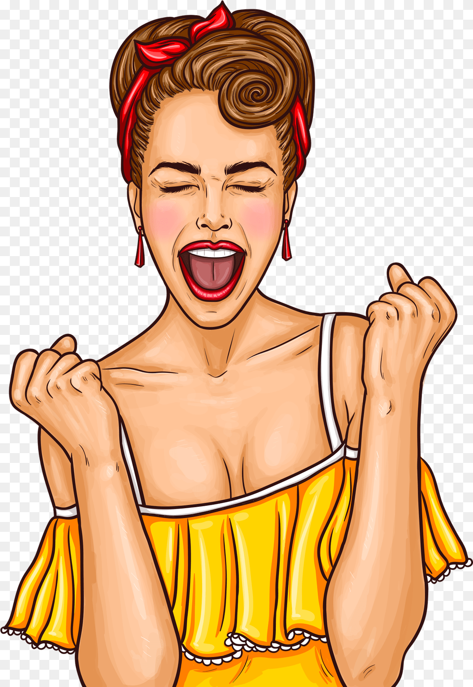 Excited Pop Art Download Pop Art Girl, Adult, Person, Head, Female Png