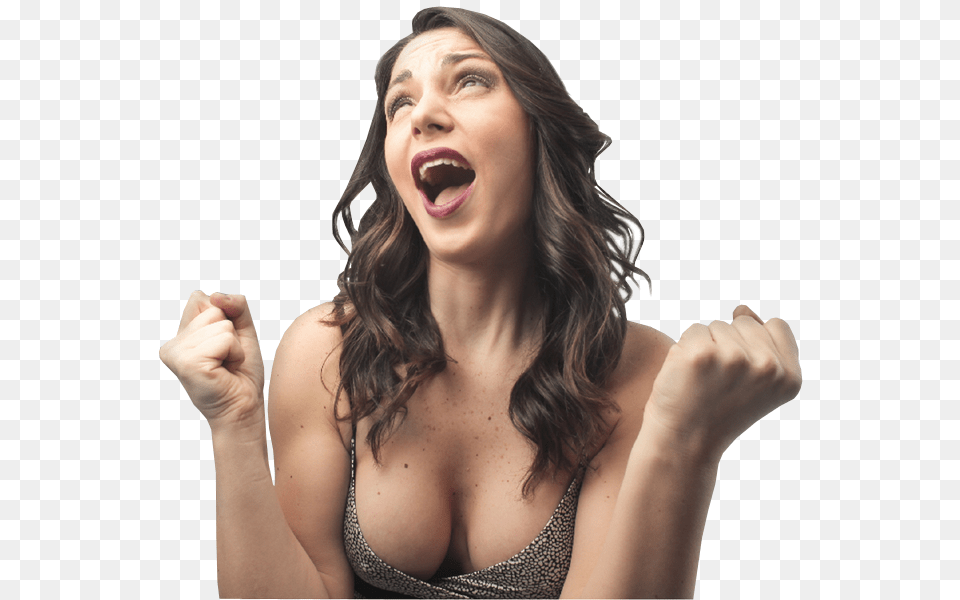 Excited Sexy Woman With Clenched Fists Sexy Woman Transparent, Adult, Person, Head, Female Png
