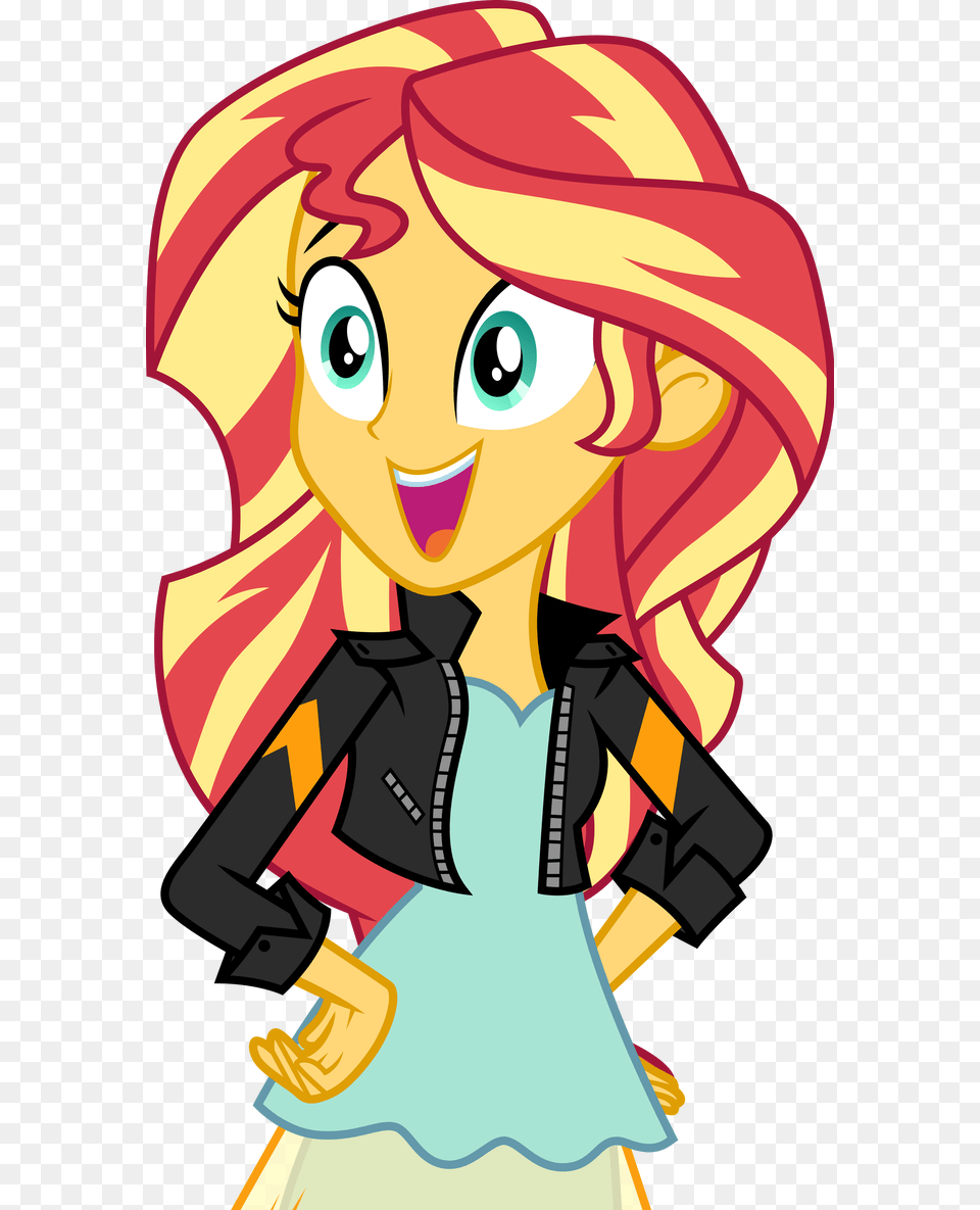 Excited Sunset Shimmer, Book, Comics, Publication, Baby Free Png Download