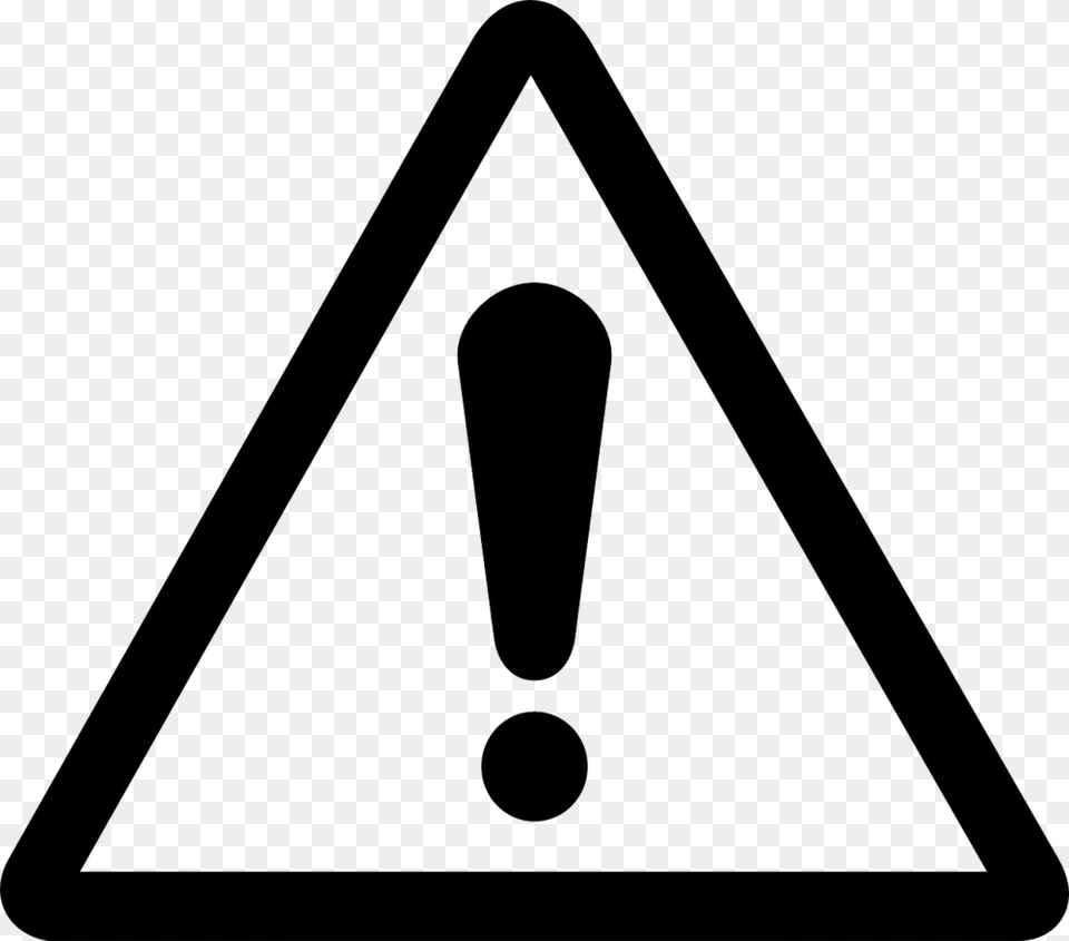 Exclamation Mark Warning Danger Attention Black Warning Icon Black And White, Triangle, Bow, Weapon, Symbol Free Png