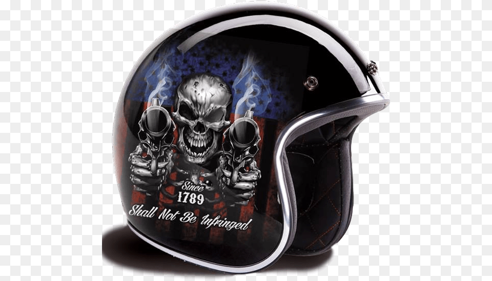 Exclusive 2nd Amendment Retro 34 Style Helmet Not Daytona Helmets Dot Daytona Skull Cap W Guns M, Crash Helmet, Baby, Person, American Football Free Png