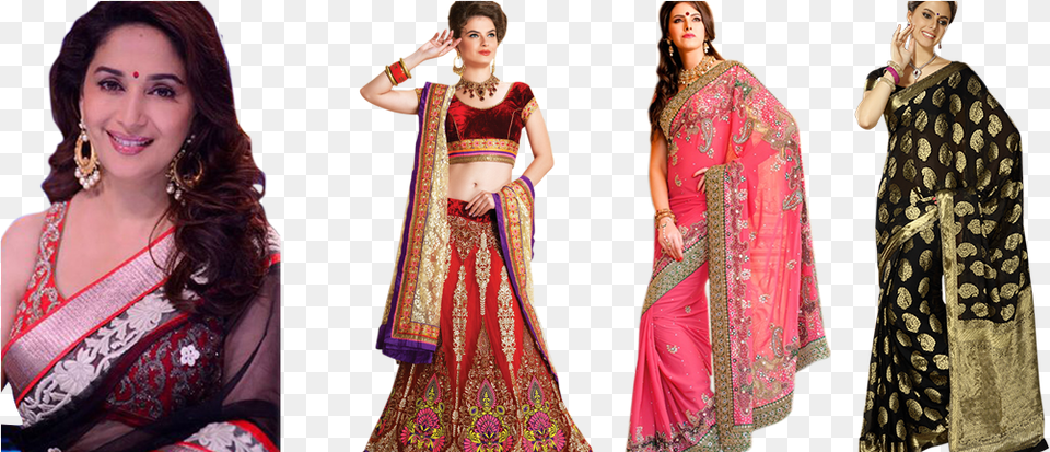 Exclusive Designer Sarees Designer Sarees In Thane, Adult, Sari, Person, Woman Free Png