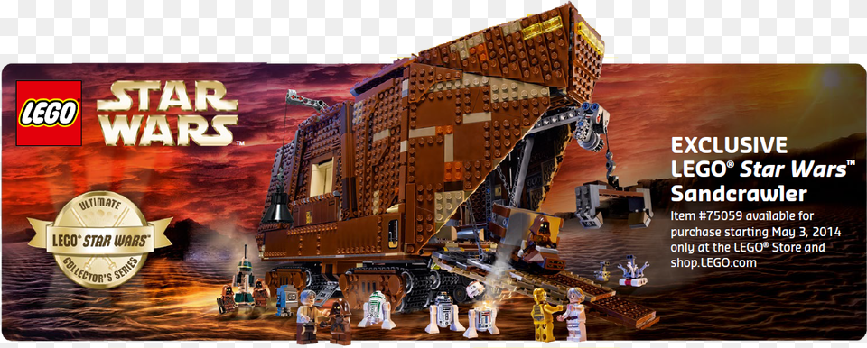 Exclusive Lego Star Wars Sandcrawler Star Wars, Advertisement, Person, Poster, Toy Png Image