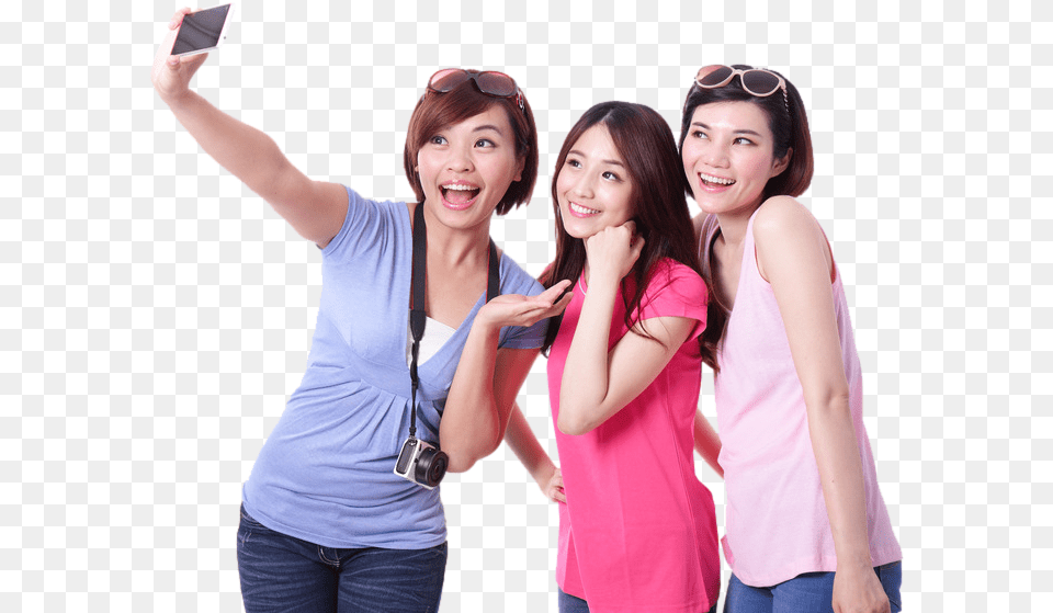 Exclusive Offers From Girls Group Selfie, Adult, Person, Woman, Head Free Transparent Png