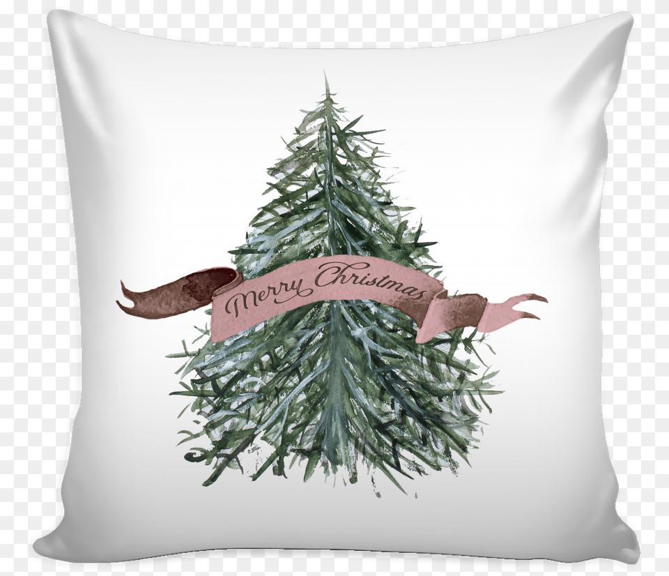 Exclusive Watercolor Merry Christmas Pillow Cover Best Thought For Wife, Cushion, Home Decor, Plant, Tree Free Transparent Png