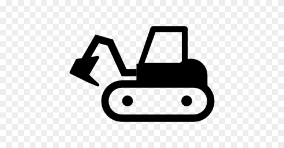 Excovator Clipart Road Repair, Gray Png Image