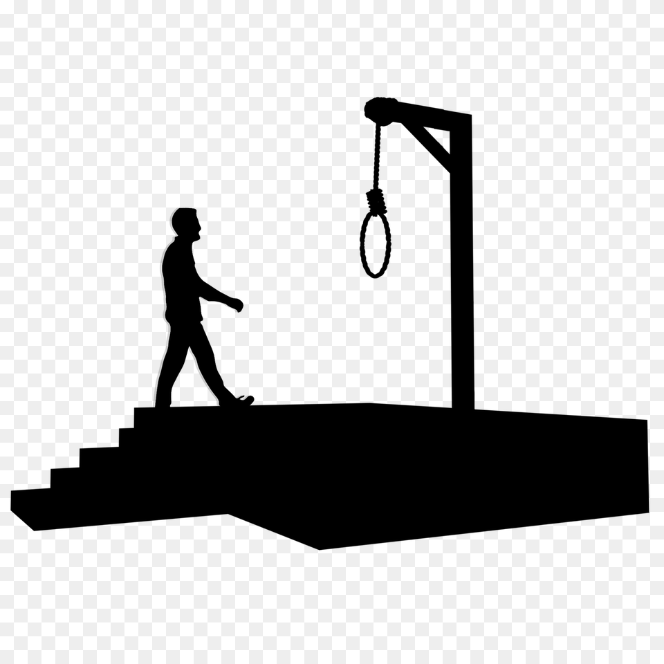 Execution Hang Punishment Criminal Silhouette, Gray Free Png Download