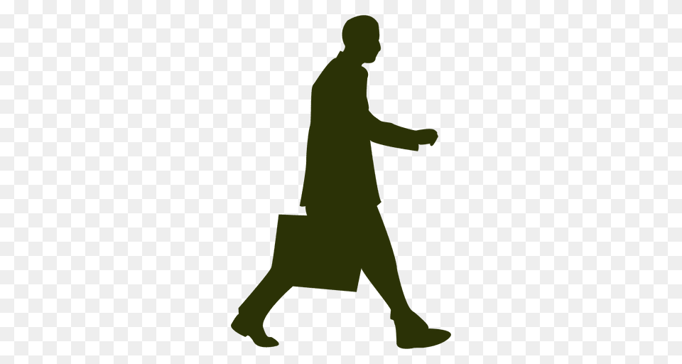 Executive Walking Silhouette, Person, Man, Male, Adult Png