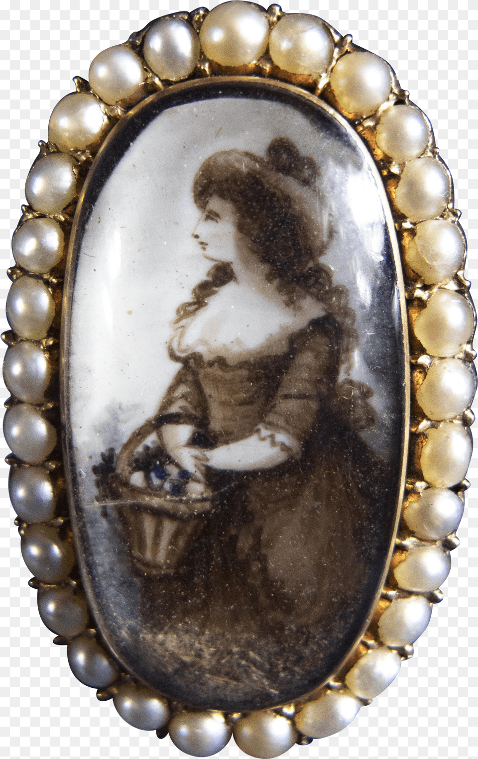 Exemplary 18th Century Sepia And Watercolor Miniature Pearl Free Transparent Png
