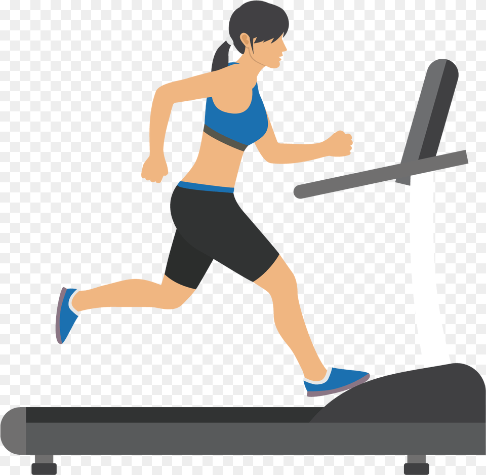 Exercise Clipart Running Machine Running On Treadmill Clipart, Adult, Woman, Female, Person Png