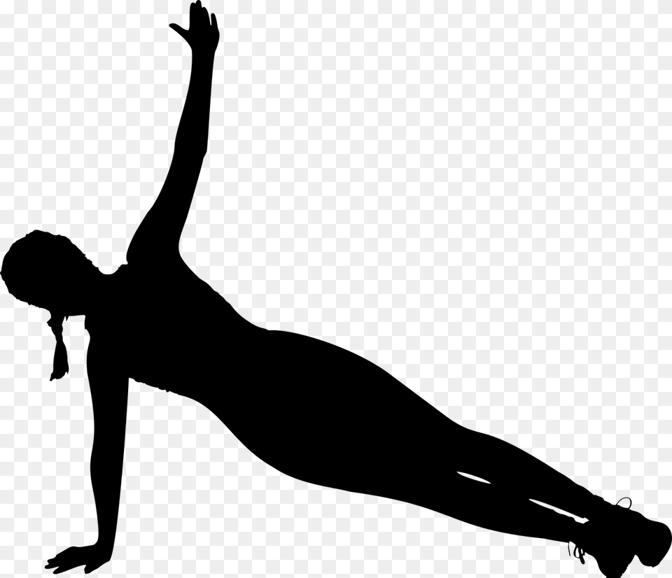 Exercise Female Fitness Girl Fitness Silhouette, Gray Png Image