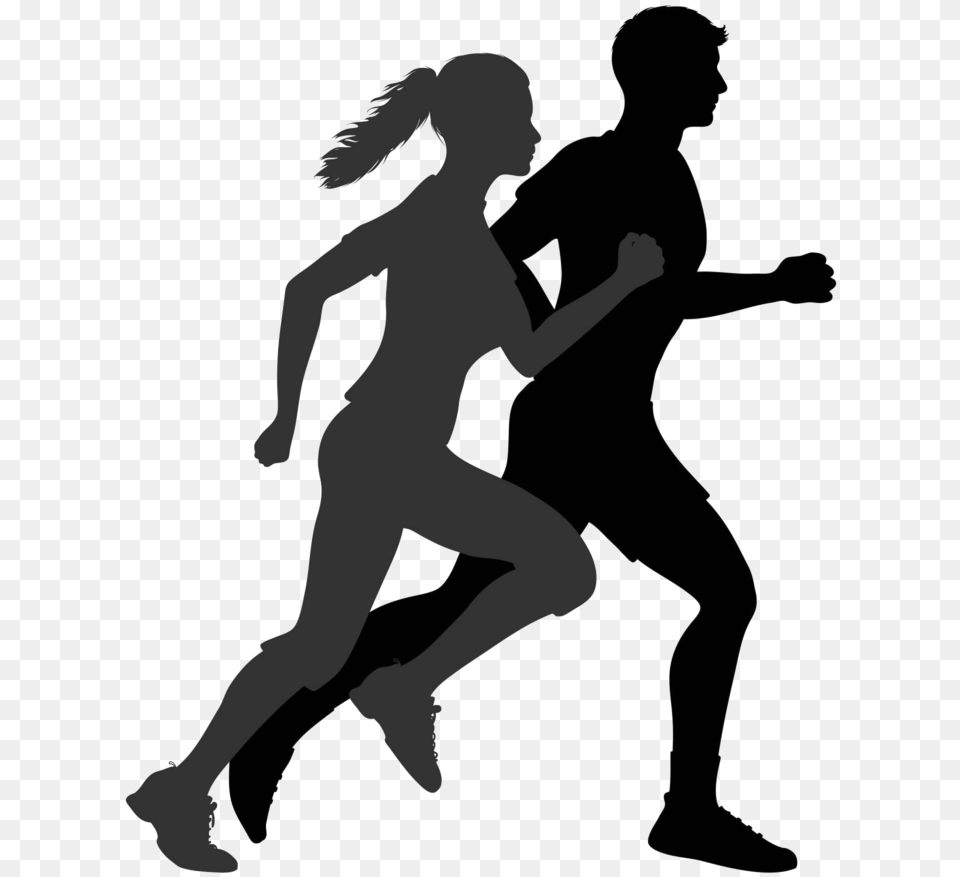 Exercise Free Photo Man And Woman Running Silhouette, Dancing, Leisure Activities, Person, Adult Png Image