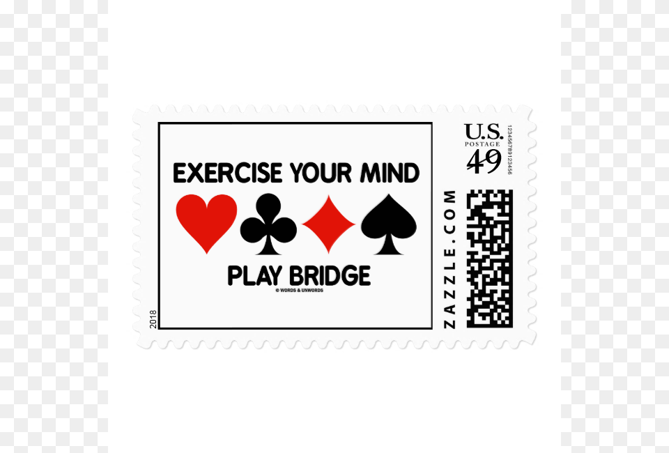 Exercise Your Mind Play Bridge Postage Stamps, Qr Code, Paper, Text, Postage Stamp Free Png Download