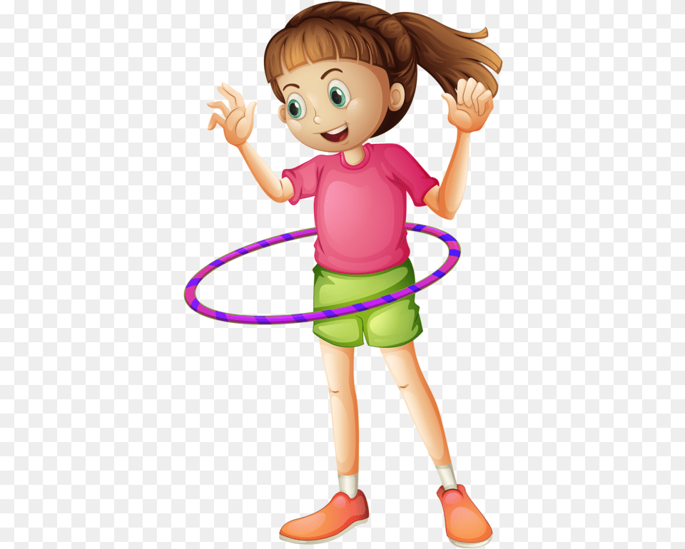 Exercising Clipart Hula Hoop Girl Playing Baseball Clipart, Baby, Person, Toy, Face Free Transparent Png