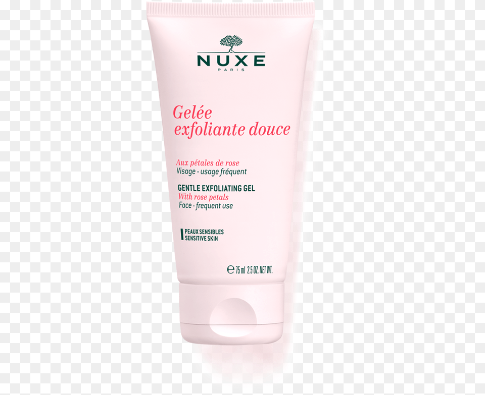 Exfoliating Gel Mask Amp Exfoliator With Rose Petals Nuxe Gentle Toning Lotion, Bottle, Cosmetics Png Image