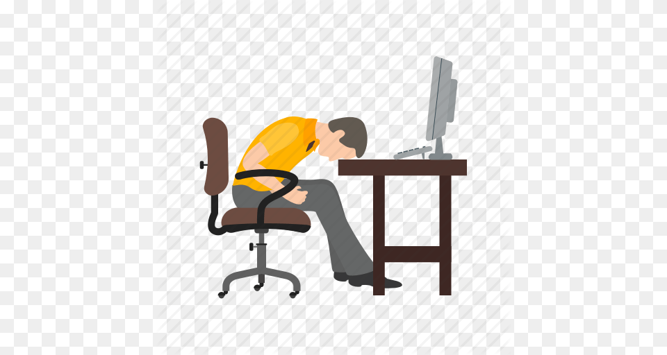 Exhausted Person Transparent Exhausted Person Images, Desk, Furniture, Sitting, Table Free Png