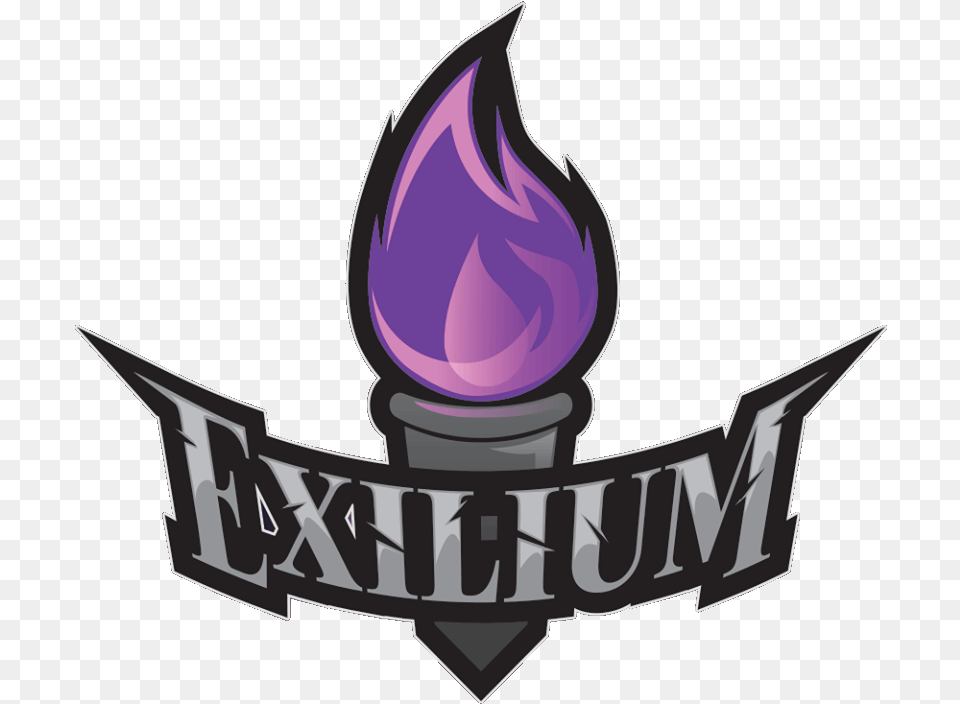 Exilium Gaming Logo Exilium Logo, Purple, Emblem, Symbol, Light Free Png