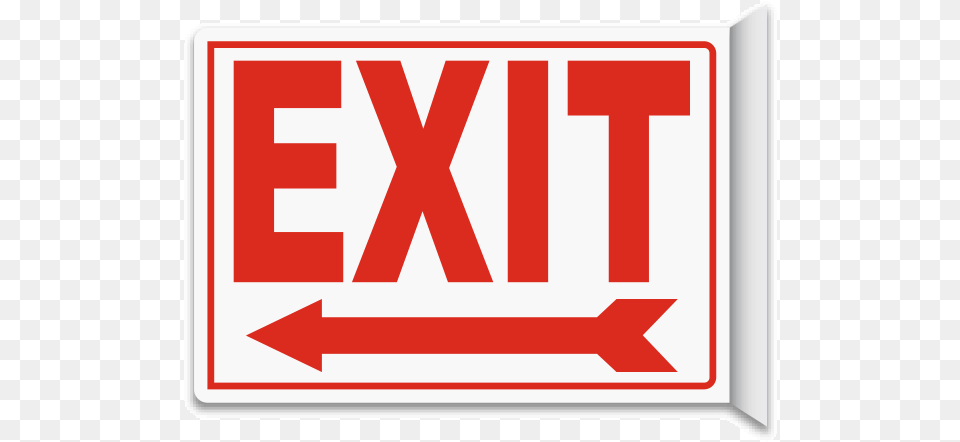 Exit 2 Way Sign Emergency Exit Sign Board, First Aid, Symbol, Text Free Png Download